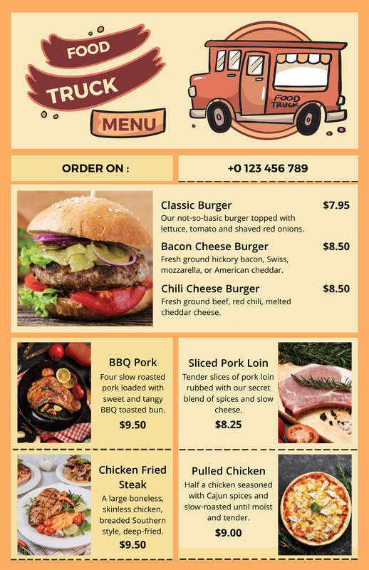 Food Truck Menu